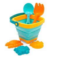 Összecsukható homokozó vödör és játékok – Baby Mix, 5 darabos készlet