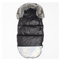 Luxus lábzsák szőrmével Shine New Baby fekete ezüst szín