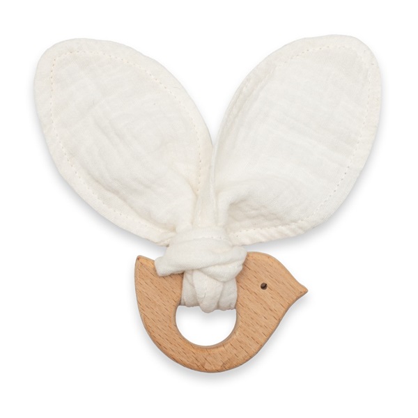 Baba rágóka madárral New Baby Bird white
