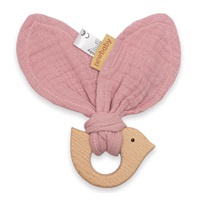 Baba rágóka madárral New Baby Bird pink