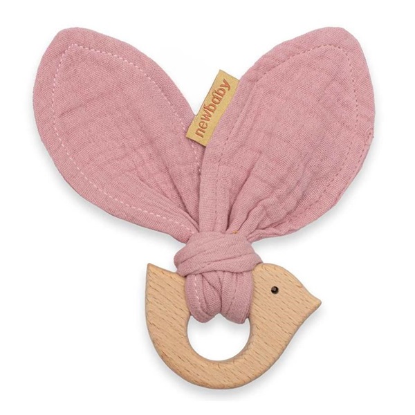 Baba rágóka madárral New Baby Bird pink