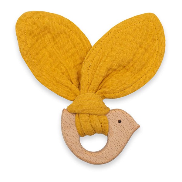Baba rágóka madárral New Baby Bird mustard