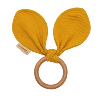 Rágóka levelekkel New Baby Ears mustard