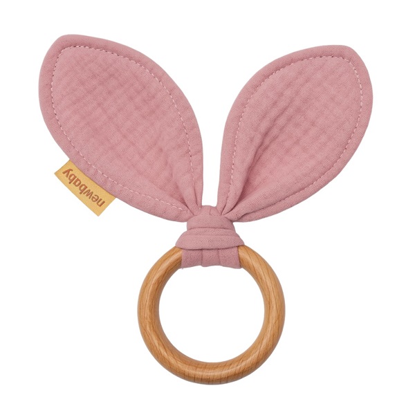 Rágóka levelekkel New Baby Ears pink