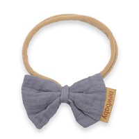 Puha muszlinból készült fejpánt csecsemőknek New Baby grey