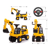 Gyermek zenélő bébitaxi kotró CAT Excavator  Milly Mally sárga