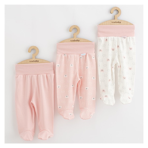 Baba lábfejes nadrág New Baby Classic II Lány 3 db rózsaszín