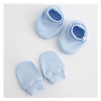 Baba pamut szett-kiscipő és kesztyű New Baby Casually dressed sárga 0-6m