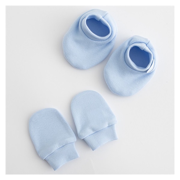 Baba pamut szett-kiscipő és kesztyű New Baby Casually dressed sárga 0-6m
