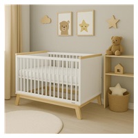 Gyerekágy leesésgátlóval New Baby MARCUS 120x60 cm fehér/természetes