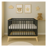 Gyerekágy leesésgátlóval New Baby MARCUS 120x60 cm grafit/természetes