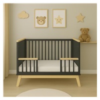 Gyerekágy leesésgátlóval New Baby MARCUS 120x60 cm grafit/természetes