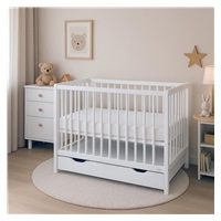 Gyerek kiságy fiókkal New Baby BASIC fehér