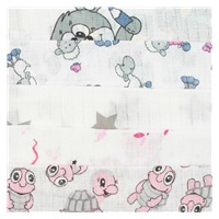 Pamut pelenka nyomtatott mintával NEW BABY 60x80 cm STANDARD 10 db