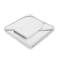 Gyermek frottír törölköző és kapucnival New Baby BASIC 80x80 fehér-szürke