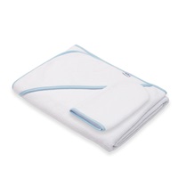 Gyermek frottír törölköző és kapucnival New Baby BASIC 100x100 fehér-kék