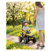 Bébitaxi tolókarral Baby Mix Mega Prime EVA sárga