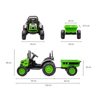 Elektromos vontató pótkocsival Milly Mally Farmer zöld