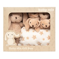 Ajándékszett Baby Mix – barna nyuszi cipőcskékkel és takaróval