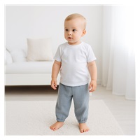 Baba pamut szett póló és nadrág New Baby Kindergarten kék-szürke