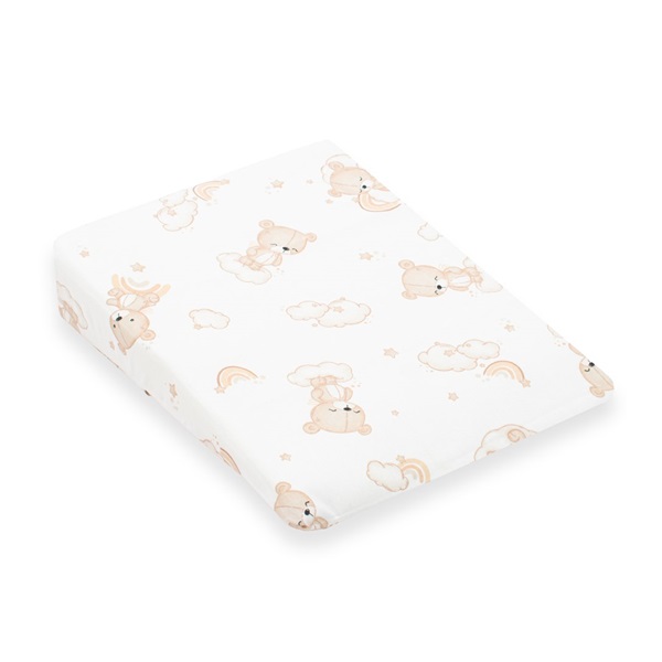Baba párna huzat- ék alakú New Baby BASIC fehér 30x37 cm bear beige