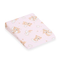 Baba párna huzat- ék alakú New Baby BASIC fehér 30x37 cm bear pink