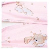 Baba párna huzat- ék alakú New Baby BASIC fehér 30x37 cm bear pink