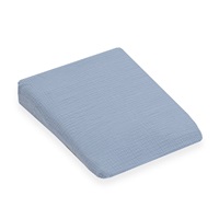 Muszelin Baba párna huzat- ék alakú New Baby STANDARD 30x37 cm blue