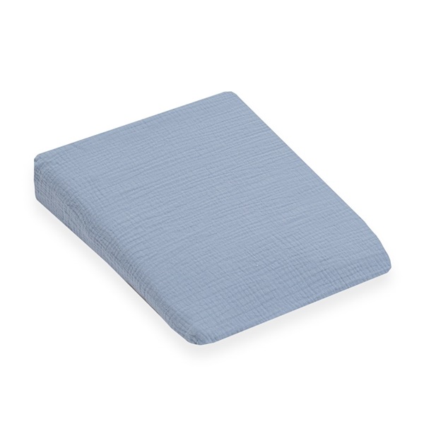 Muszelin Baba párna huzat- ék alakú New Baby STANDARD 30x37 cm blue