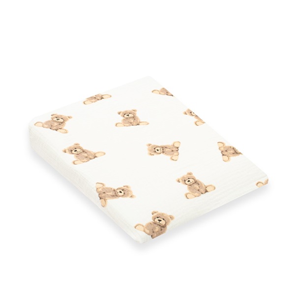 Muszelin Baba párna huzat- ék alakú New Baby STANDARD 30x37 cm bear