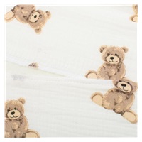 Muszelin Baba párna huzat- ék alakú New Baby STANDARD 30x37 cm bear