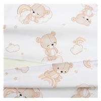 Baba párna huzat- ék alakú New Baby BASIC fehér 59x37cm bear beige