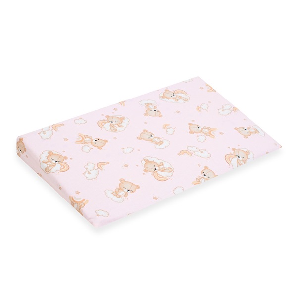 Baba párna huzat- ék alakú New Baby BASIC 59x37cm bear pink