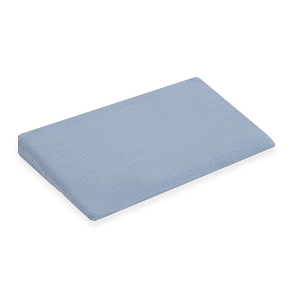 Muszelin Baba párna huzat- ék alakú New Baby STANDARD 59x37cm blue