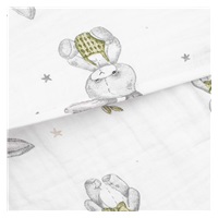 Muszelin Baba párna huzat- ék alakú New Baby STANDARD 30x37 cm bunny