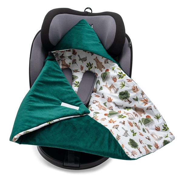 Bélelt babatakaró, pólya autós hordozóba New Baby green
