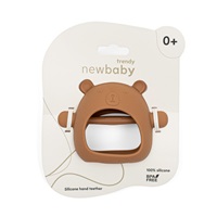 Szilikon kézi rágóka maci New Baby karamellbarna