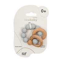 Baba szilikon rágóka gyöngyökkel New Baby zöld