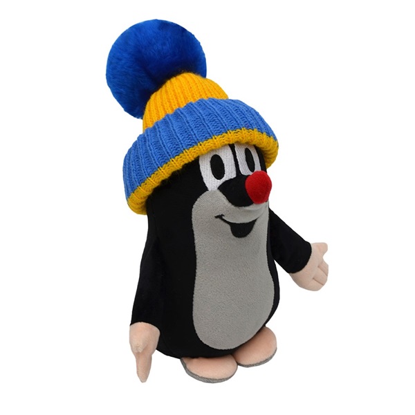 Plüss Kisvakond játék 25 cm kék-sárga sapka