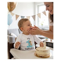 Baba body nyomtatással New Baby My first birthday blue