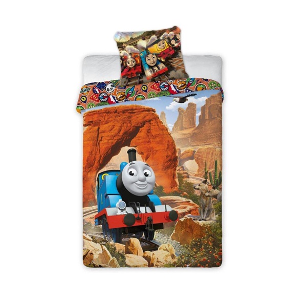 Gyerek ágyneműhuzat Thomas, a gőzmozdony 160X200+70X80cm