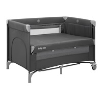 Baba utazóágy kihúzható tálalószekrénnyel Side Baby Mix szürke
