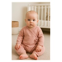 Baba muszlin kezeslábas New Baby pink