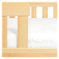 Gyermek ház alakú ágy korláttal és ágyráccsal New Baby CASTELLO 160x80 cm természetes