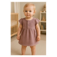 Baba muszlin ruha New Baby lavender
