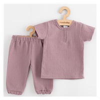 Baba muszlin szett póló és nadrág New Baby lavender