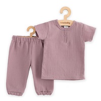 Baba muszlin szett póló és nadrág New Baby lavender