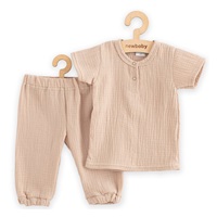 Baba muszlin szett póló és nadrág New Baby beige