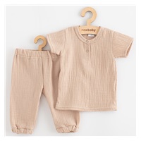 Baba muszlin szett póló és nadrág New Baby beige