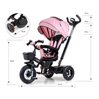 Gyerek háromkerekű bicikli Milly Mally Movi black-pink